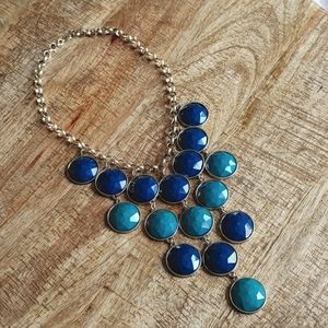 Blue green statement necklace